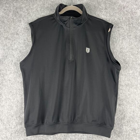 Zero Restriction Golf Vest Mens Large Black Tour Series 1/4 Zip Performance Logo - Picture 1 of 14